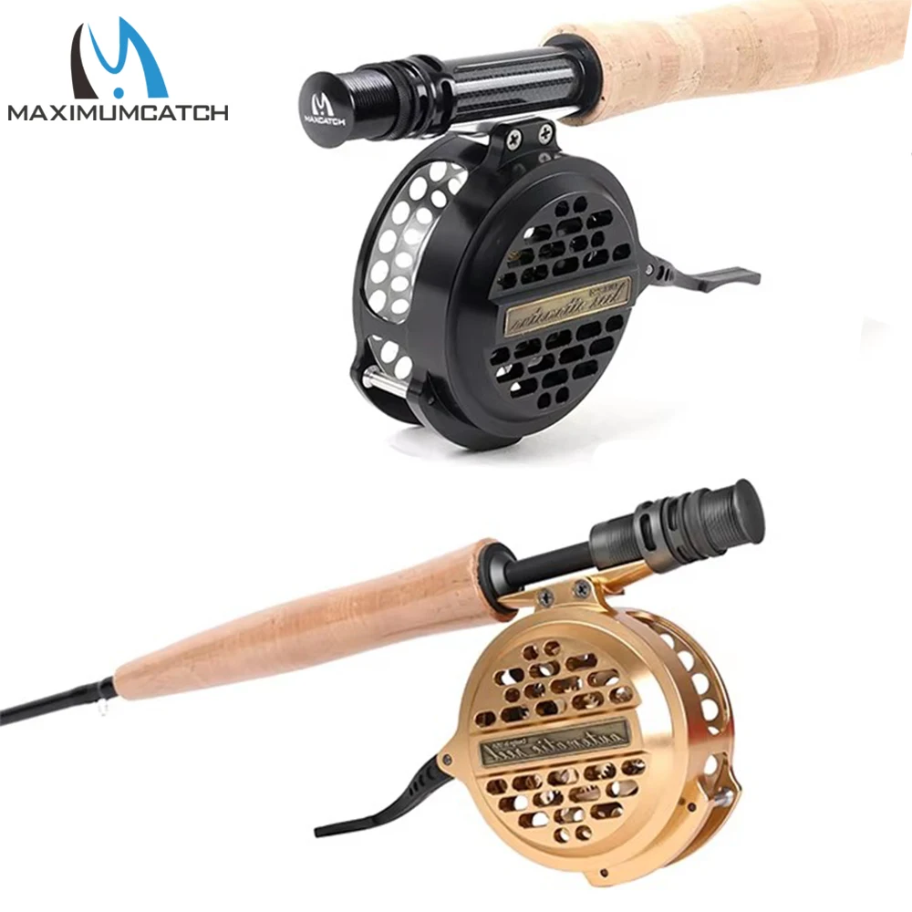 Maximumcatch Super Light Automatic Fly Fishing Reel - Y4 70 Aluminum Alloy with Silver/Black Finish for Trout/Salmon
