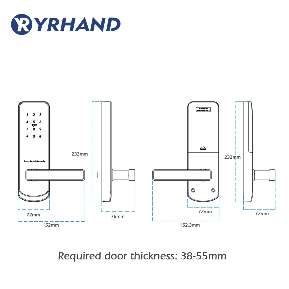 Electric Lock for Door Ttlock APP Smart Touch Screen Lock,Digital Code Keypad Deadbolt For Airbnb Hotel Apartment and Home