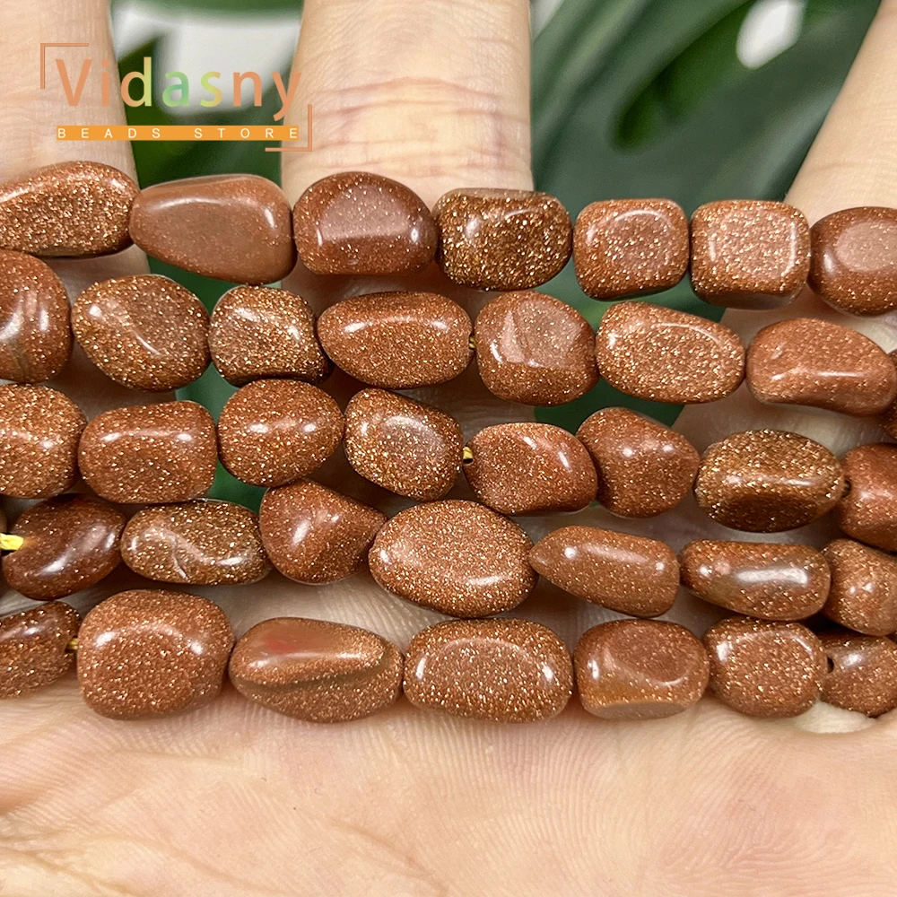 8-10mm Goldener Sandstein Unregelmäßige Ovale Lose Perlen für Schmuckherstellung, DIY-Armbänder, Zubehör – Detail 8