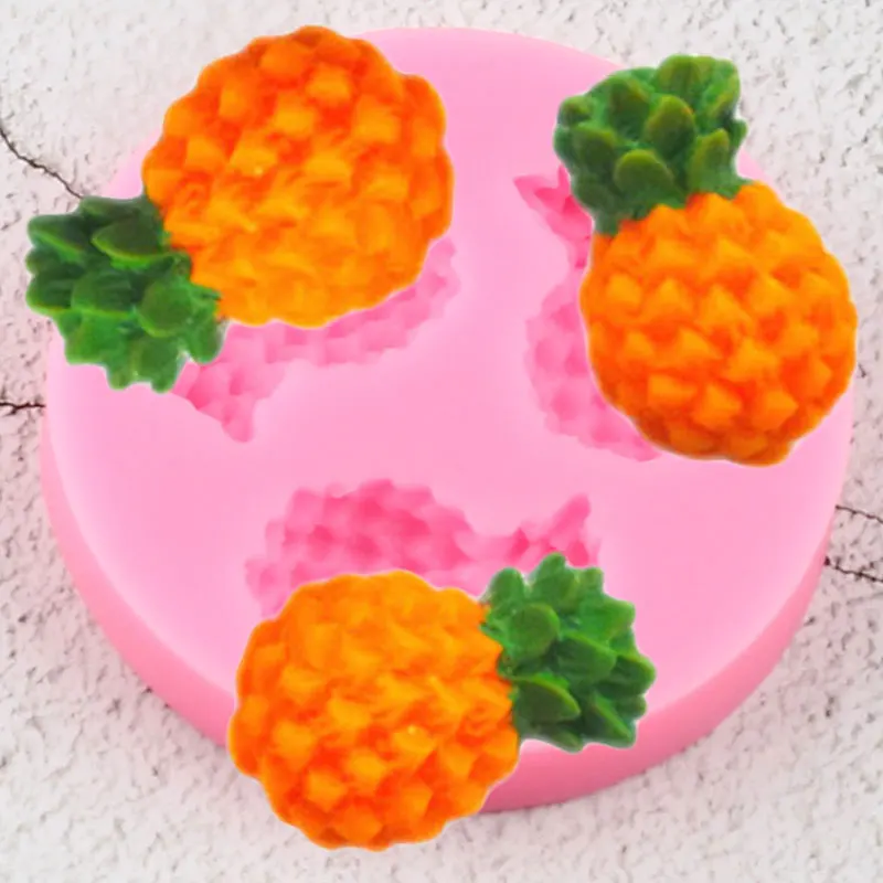 3D Fruit Pineapple Silicone Mold Chocolate Moulds Baby Birthday Cupcake Topper Fondant Cake Decorating Tools Candy Clay Molds