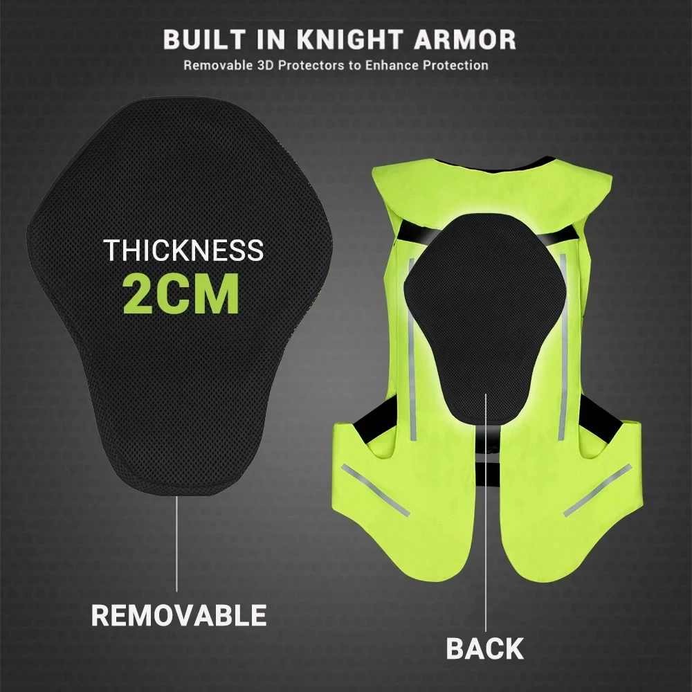 Cycling Airbag Vest Men Life Jacket Motorcycle Jacket Reflective Motocross Air Bag Moto Vest Protective S-3XL