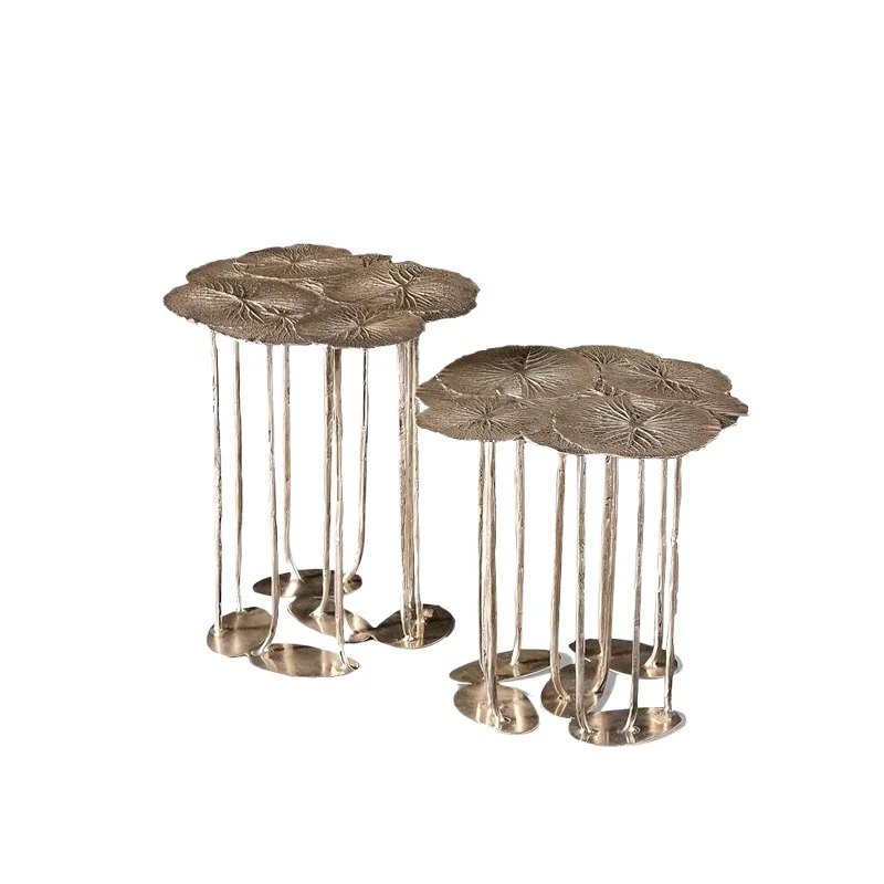 

Light luxury artistic sense, creative pure copper edge, high-end combination edge next to the living room sofa