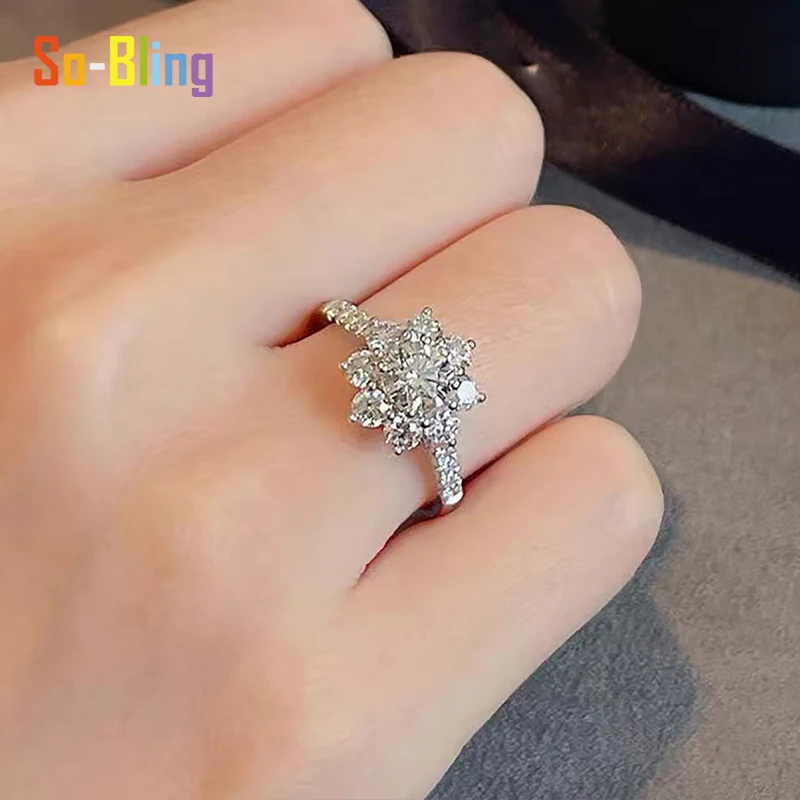 So-Bling 1-3Ct مويسانيتي خاتم 925 فضة خواتم للنساء أنيقة غرامة مجوهرات الحفلات هدية #6