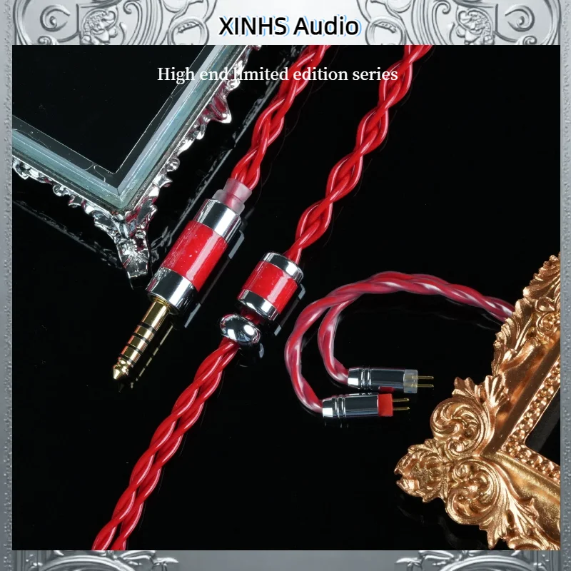 XINHS X01 4-Core Shielded Coaxial 7N Single Crystal Copper Headphone Upgrade Cable 0.78 2pin/HD650/IE900/QDC/MMCX，2.5/3.5/4.4mm image 2
