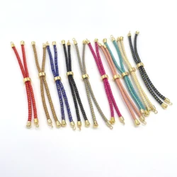 10Pcs Adjustable Nylon Cords Braided Twisted  Slider Bracelets Making  For DIY Jewelry Making Accessories
