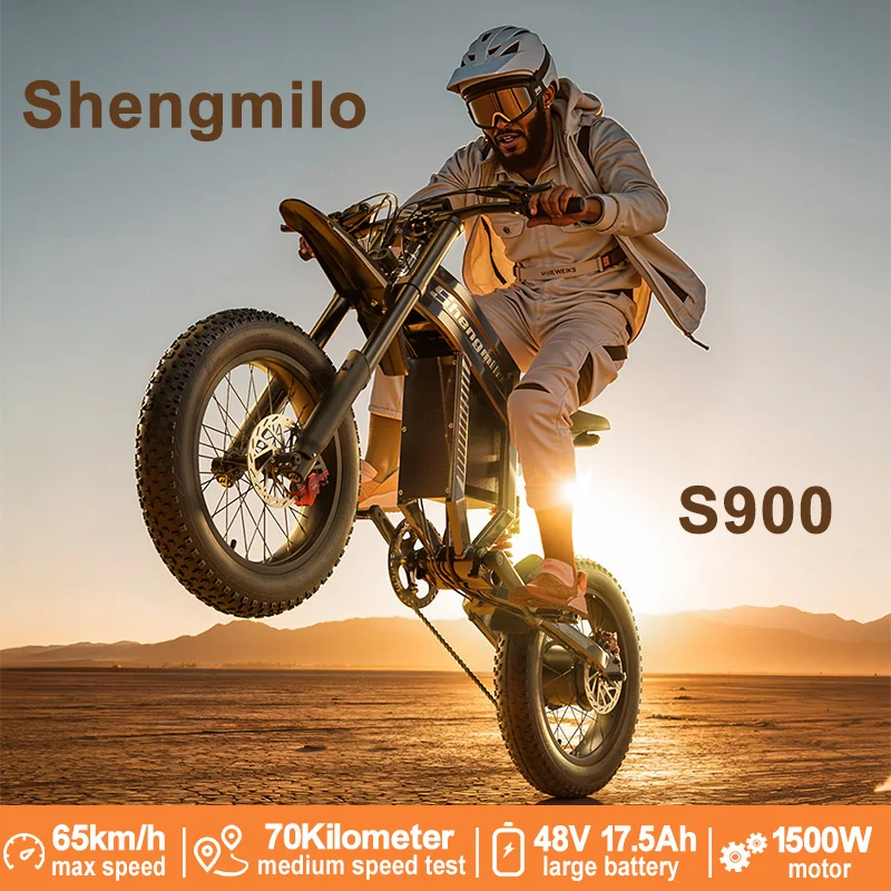 

Shengmilo S900 1500W 20x4 Fat Tire eBike 60V 30AH Battery 65km/h 100km Range Off-Road Electric Bicycle Hydraulic Brake 7-Speed