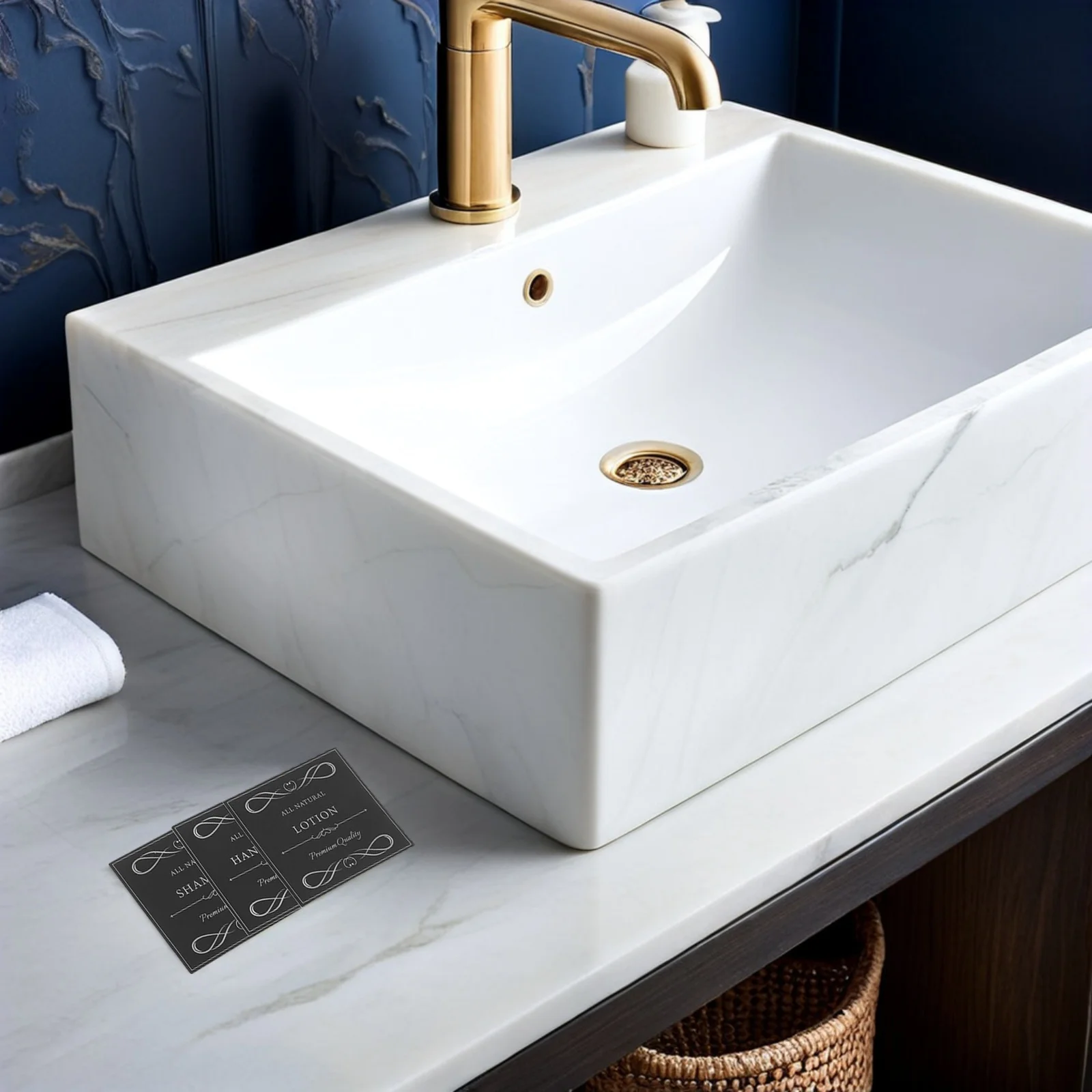 

30Pcs Waterproof Bathroom Labels for Bottles 2.95x2.95 Soap Dispenser Stickers Shampoo Body Wash Bottle Tags Label Waterproof