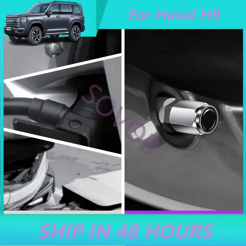 SOVOB 4 Pcs Car Wheel Tire Valve Cap Stem Cover For Haval Jolion F7 H9 H6 H2 F7X F7H H8 H3 H4 H5 H7 F5 M4 M6 Styling Accessories