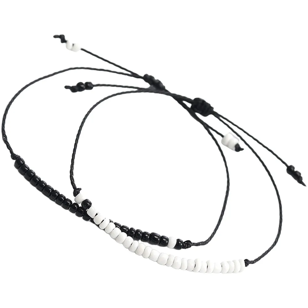 

2 Pcs Couple Bracelet Beaded Bracelets for Women Birthday Accessories Jewellery Dainty Beads Lovers