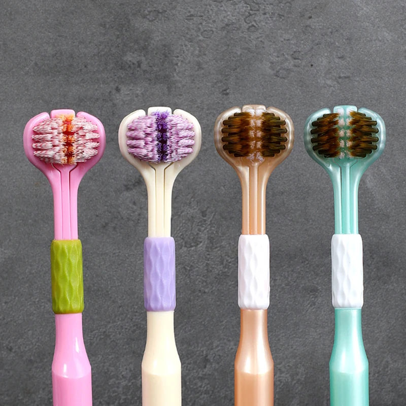 Three Sided Soft Hair Tooth Toothbrush Adult Toothbrush Ultra Fine Soft Bristle Oral Care Safety Teeth Brush for Oral Health Cle