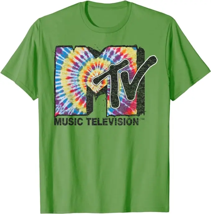 MTV I Want My Retro Boombox Graphic T-Shirt Singing Lover Singer Tees Leopard Print MTV Rainbow Tie Dye Spiral Gradient Clothes