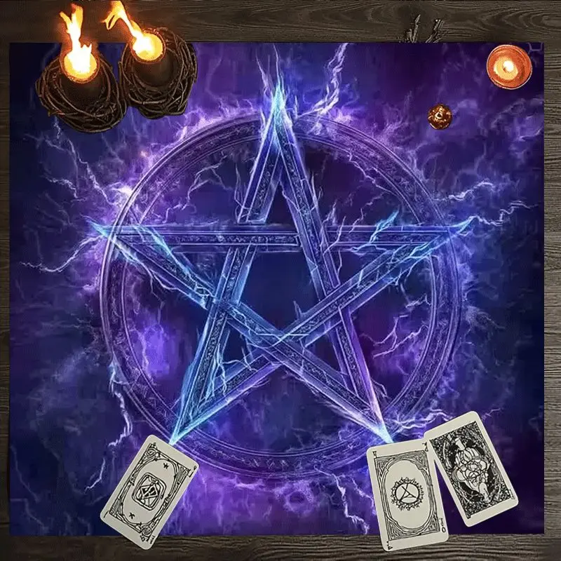 Mystic Occult Tarot Cloth Table Runner Witchcraft Magic Altar Background Spiritual Ceremony Decor
