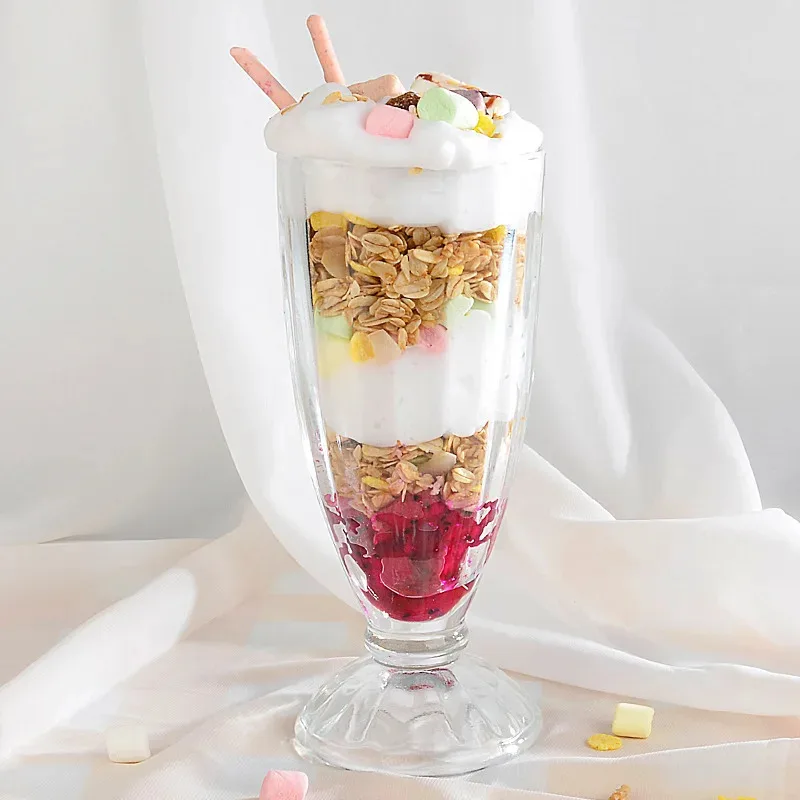 

TOPLIVING 380ml Transparent Personalized Cocktail Glass Ice Cream Sand Ice Cups Creative Milkshake Cup Dessert Bowl Juice Milk T