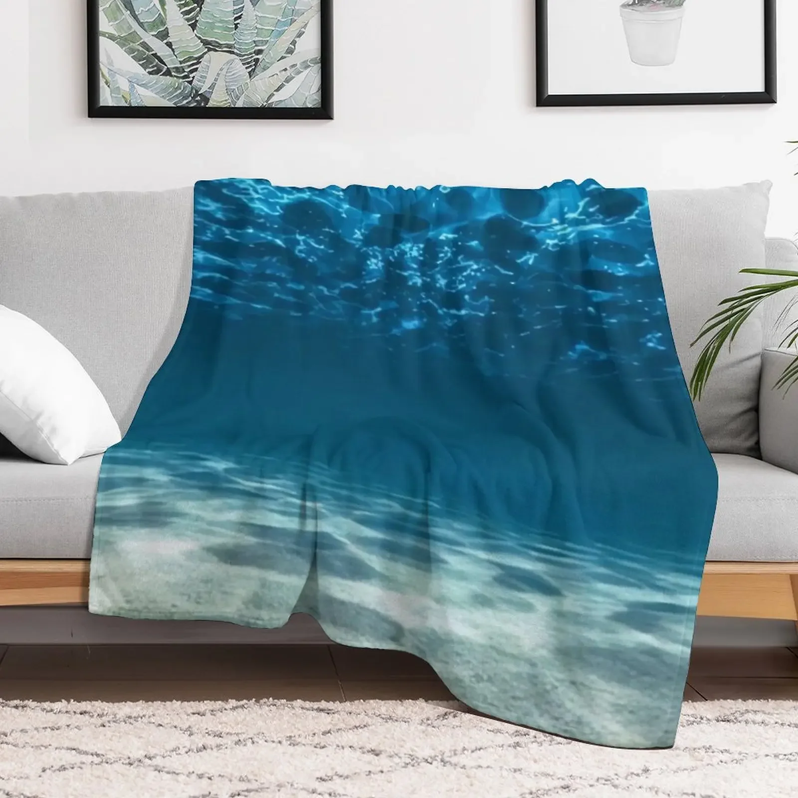 Ocean bottom, view beneath surface Throw Blanket Thins Polar Custom Blankets