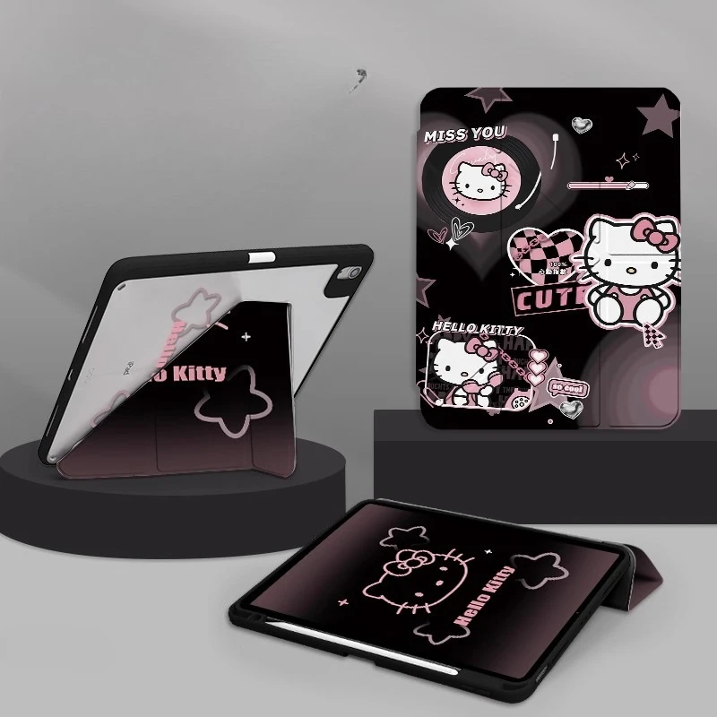 

MINISO Hello Kitty For ipad Case Ipad 8/9/10/11 A16 10.2in 11in Tablet Cover Air3 4 5 M2 M3 Pro 4 5 6 12.9in M4 Protective Shell