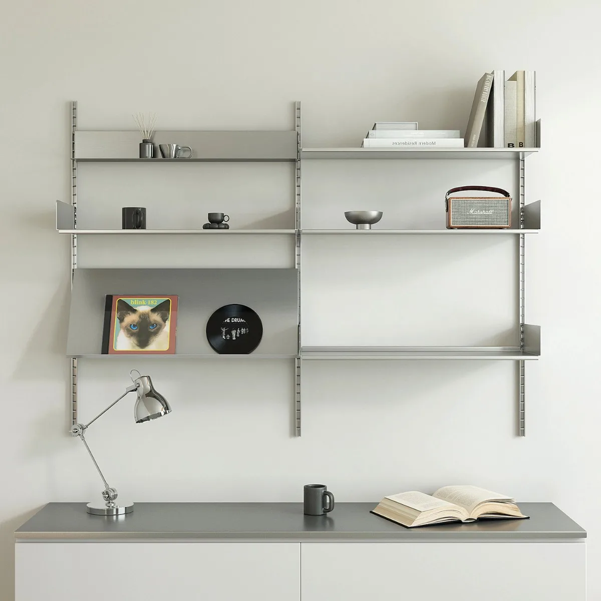 Simple wall rack, aluminum wall-mounted multi-layer storage display rack