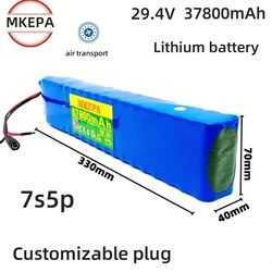 7S5P 29.4V 37800mAh electric bicycle motor, ebike scooter 24V lithium-ion battery pack 18650 Li-ion rechargeable battery 15A