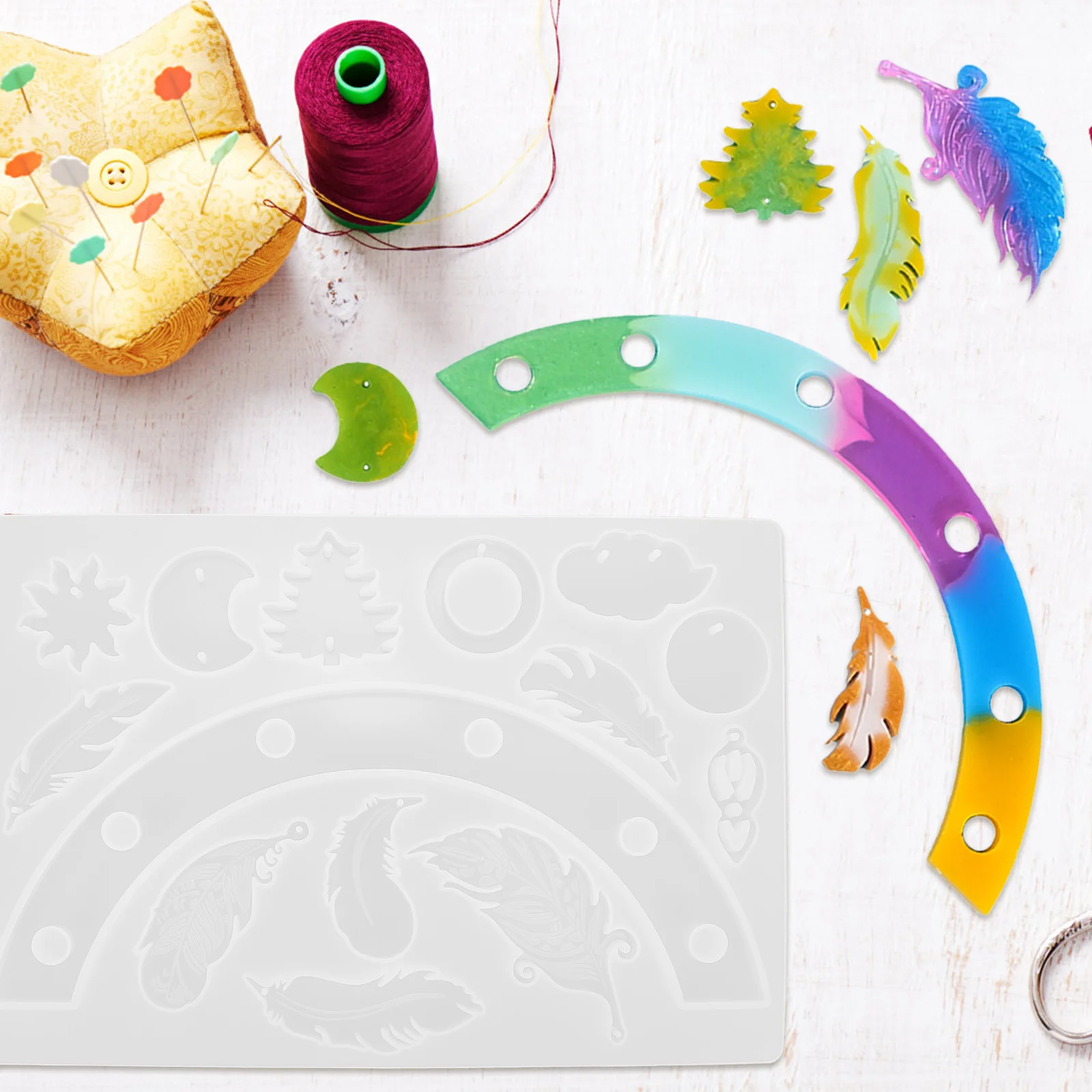 مجموعة قوالب جرس الرياح من السيليكون ملحقات يدوية الصنع لأداة رنين الرياح مستلزمات صناعة يدوية قالب بلوم #3