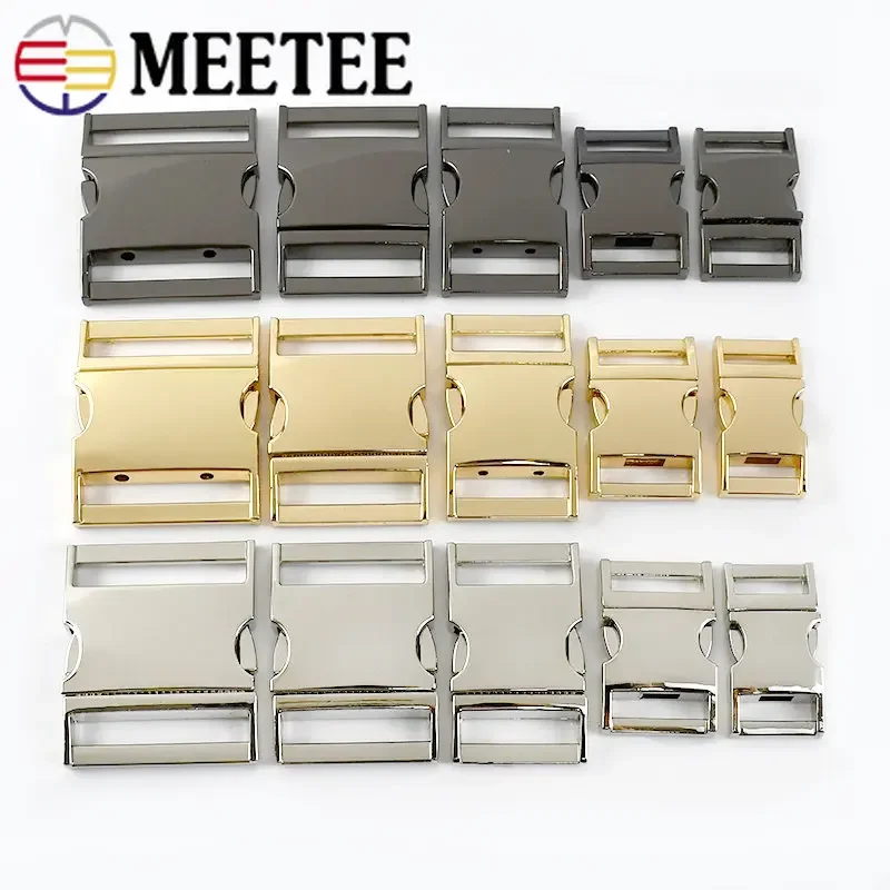 2Pcs Metal Buckles for Backpack Webbing Belt Quick Side Release Buckle Safety Dog Collar Clasp Hooks DIY Outdoor Accessories