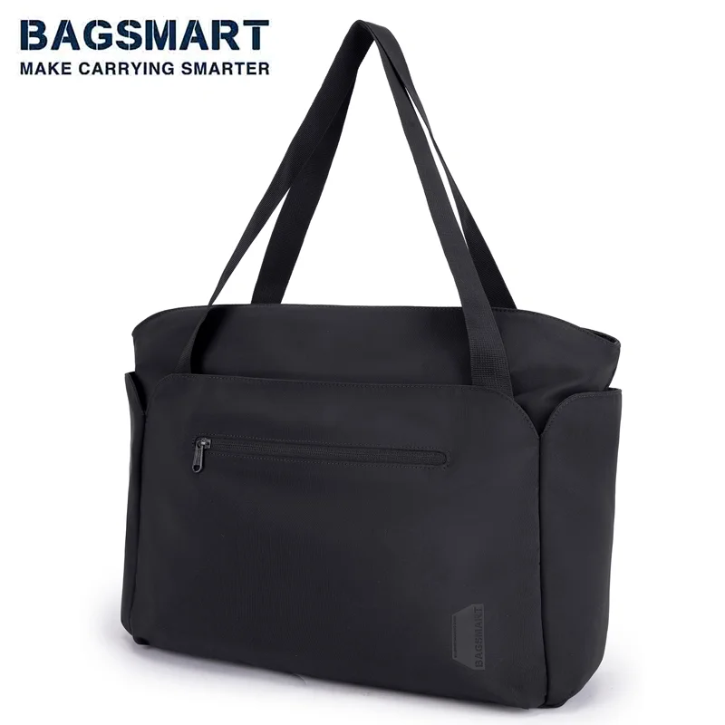 

BAGSMART Large Capacity Women Tote Bag Waterproof Handbag With Zipper Work Laptop Gym School Travel Shoulder Bag With Pocket