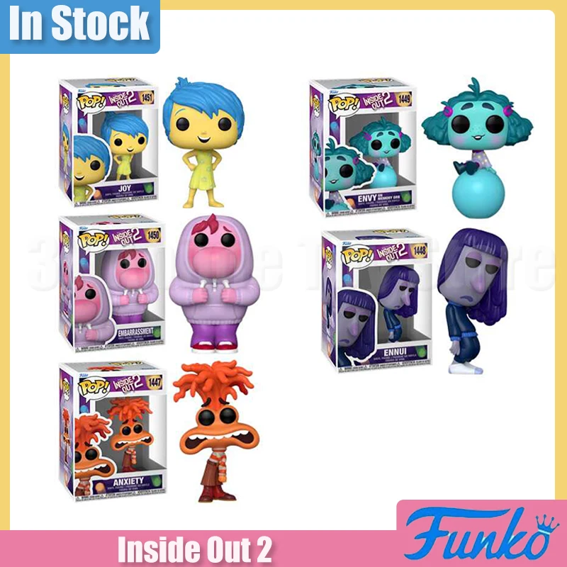 Funko Pop Inside Out 2 Figure Joy Sadness Anger Disgust Fear Action Figures Model Doll Collection Desk Decor Toys Birthday Gift