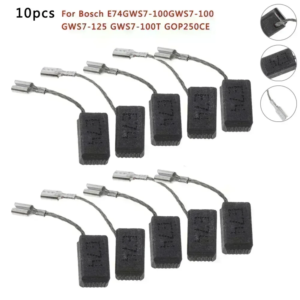 10pcs Carbon Brushes 6.5×8×13mm For Bosch E74 GWS7-125 GWS7-100T GOP250CE Electric Motors Power Tools Spare Parts Replacement