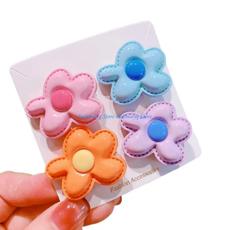 

573B Sweet Irregular Flower Hair Clip Simple Hair Claw Clip Side Flower Small