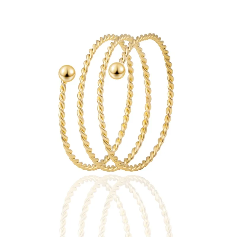 Meetvii Simple Titanium Steel Spiral Twist Rings Thin Hoop Gold Silver Rose Gold Color Circle Finger Rings for Women Jewelry