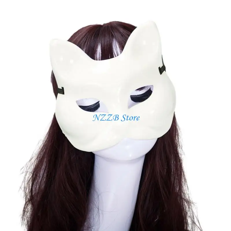 

T21F Blank Hand Painted Masks Half Face Masquerade Masks Cosplays Party Decorating