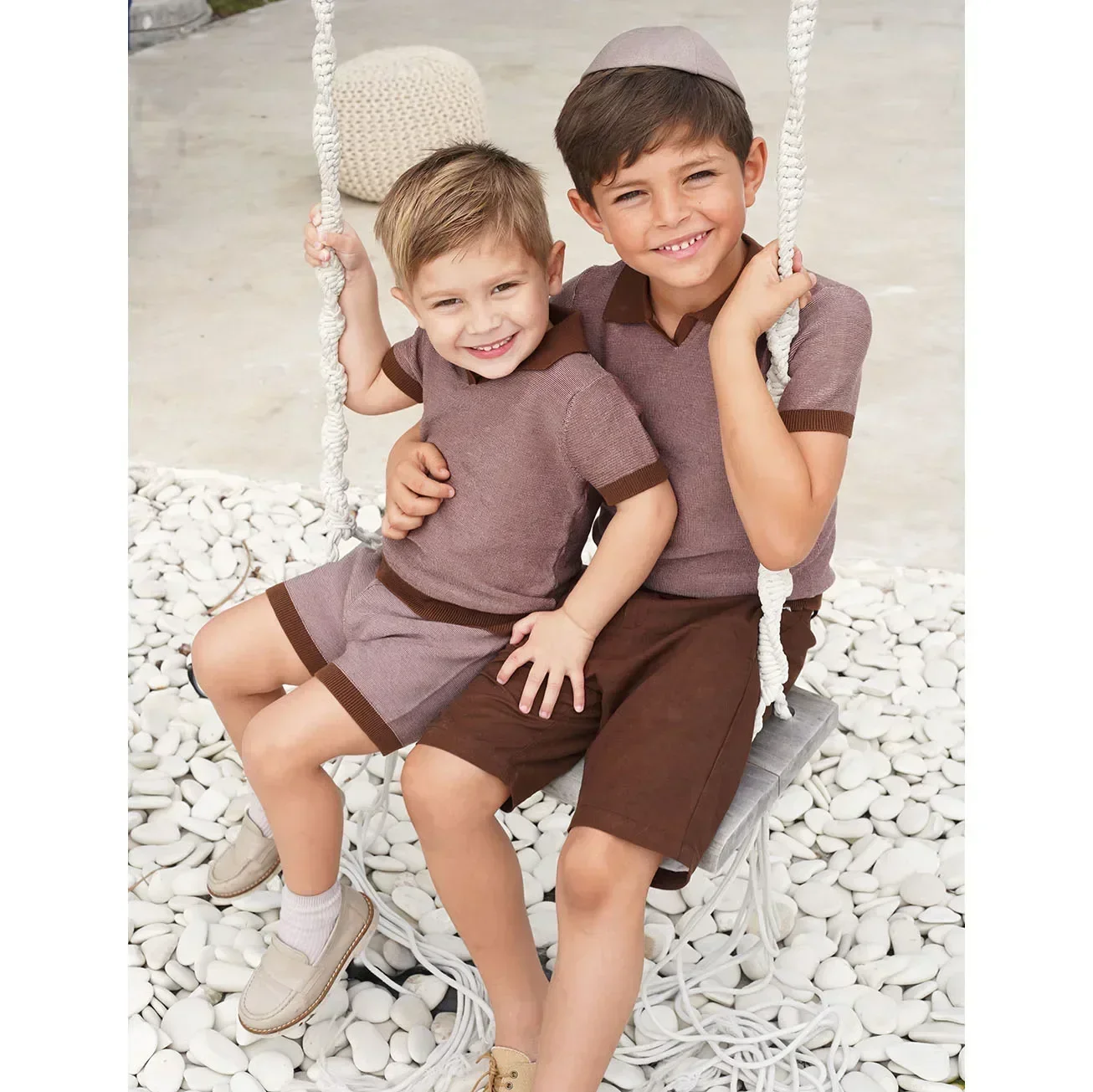 I-Chocolate-Ensemble de vêtements assortis brodés pour la famille, blazer, chemise et short, robe bébé fille, collection printemps et été, 2025, 2 pièces