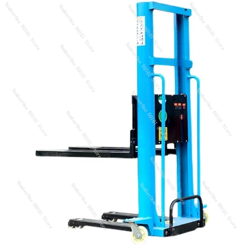 

Electric truck-mounted forklift 1 ton semi-electric stacker hand forklift portable truck autologous climbing truck forklift
