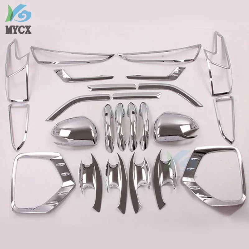 24PCS CAR STYLING AUTO PARTS HEAD LIGHTS COVER TRIMS TAIL LAMP COVERS FIT FOR HYUNDAI SANTA FE ACCESSORIES PARTS 2019 2020 2021.