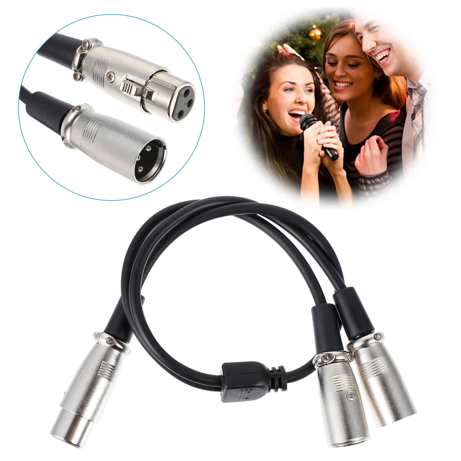 

Splitter Cables Set, 2 Female to 4 Male Patch Y Cable, Oxygen-Free Copper Audio Adaptor, Audio Cables for Mixer
