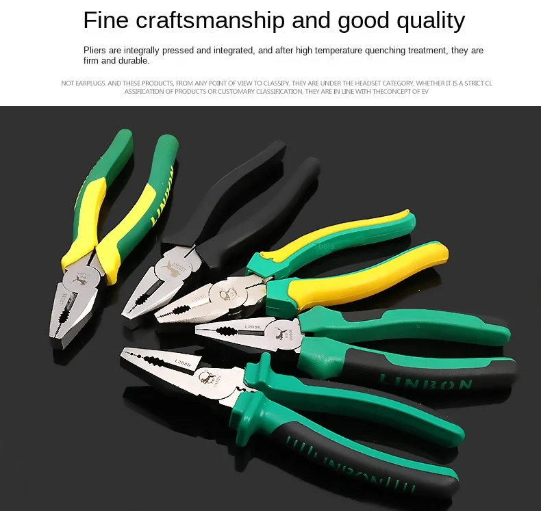 LINBON 6/8Inch Multifunctional Electrician Pliers Universal Hardware Wire Stripper Cable Cutter Hand Terminal Crimping Hand Tool