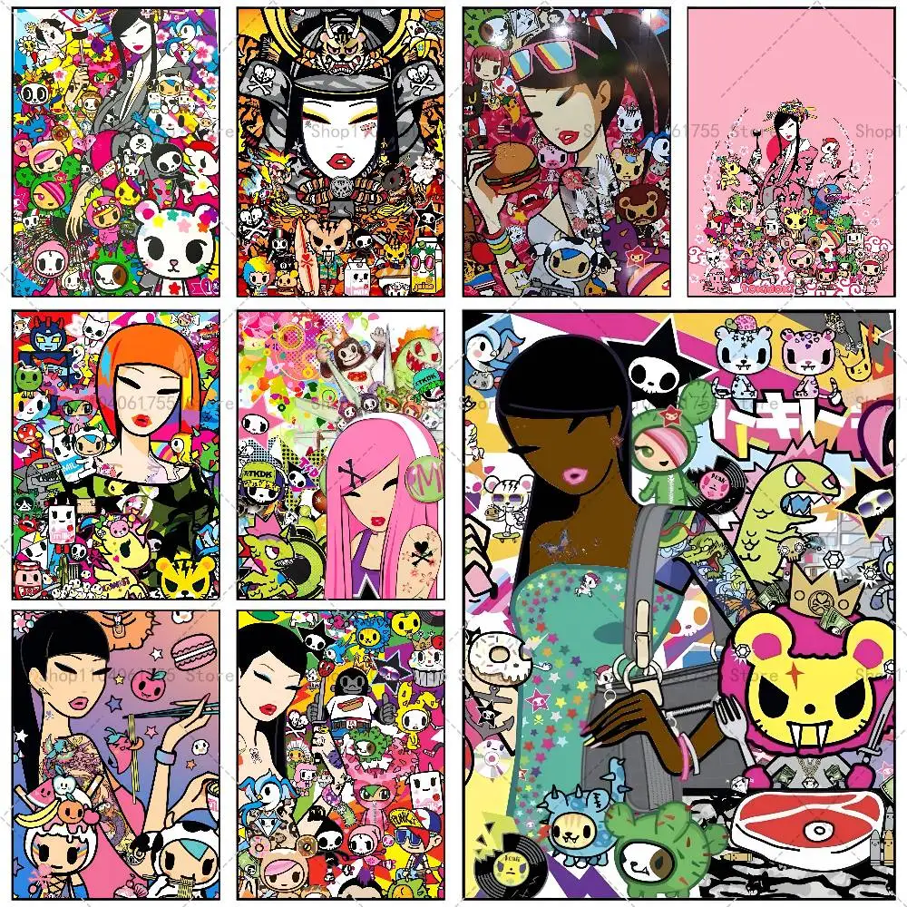 Japan Tokidoki Poster Self-adhesive Art Waterproof Paper Sticker Coffee House Bar Room Wall Decor