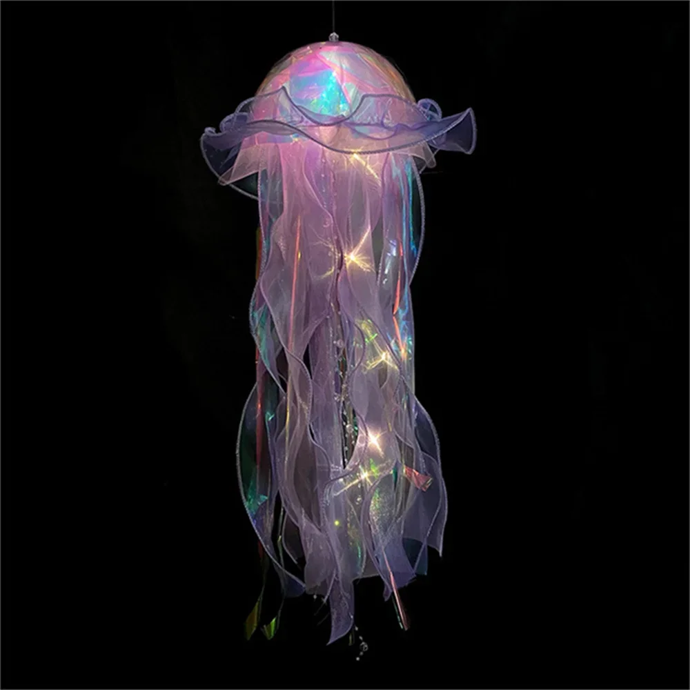 DIY Jellyfish Lamp Portable Flower Lamp Girl Room Atmosphere Decoration Lamp Bedroom Night Home Decoration