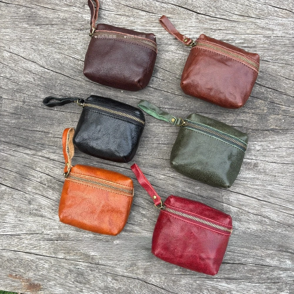 First-layer Cowhide Storage Bag, Small Coin Purse, Earphone Pouch, Portable Bracelet Storage Organizer, Multi-functional Bag