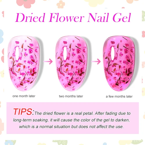 Imagen 2 del producto LILYCUTE-esmalte de uñas en Gel con flores secas rosas, 8ml, Hada de las flores naturales, Gel para decoración de uñas, barniz de pintura LED UV para uñas DIY