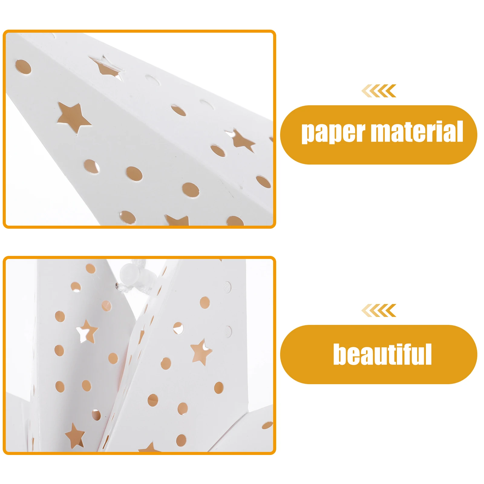 

3pcs 35cm White Lantern Shade Paper Star Lampshade Christmas Pendant Light Covers 3D Nine Pointed Premium