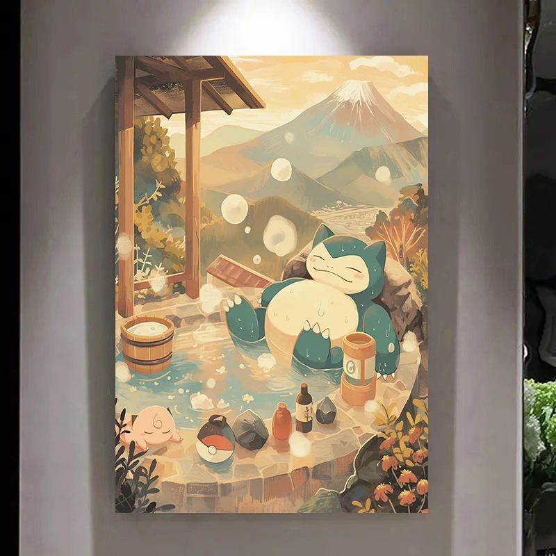 Pokemon Snorlax Poster Kawaii Japanese Anime Canvas Painting Wall Art Wall Decor Living Room Bedroom Home Decor Unframed