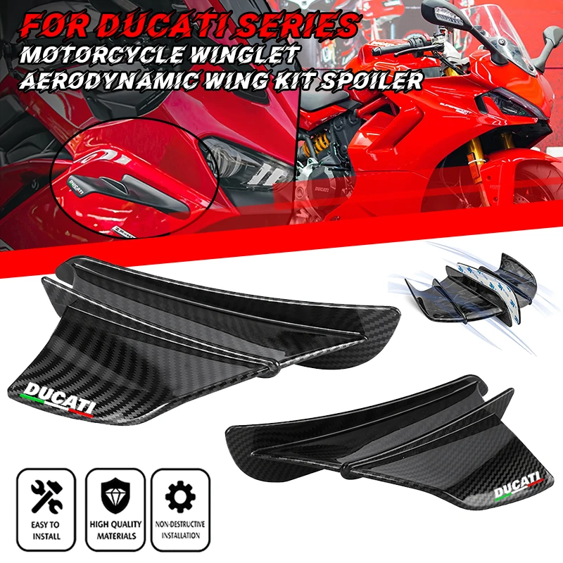 

For Ducati 899 959 1198 1199 1299 Monster 950 Panigale V4 V4S/R V2 Supersport S Motorcycle Winglet Aerodynamic Wing Kit Spoiler