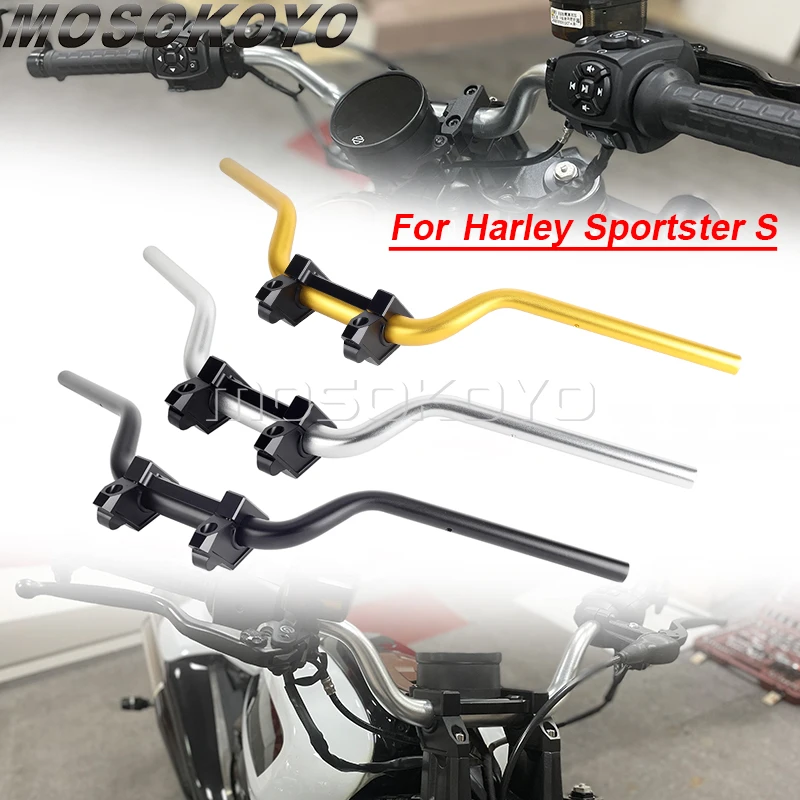 Motorcycle 32mm Handlebar Clamp Mount Bar Risers Handlebars Rise Kits For Harley Sportster S 1250 RH1250S 2021-2023 Handle Bars