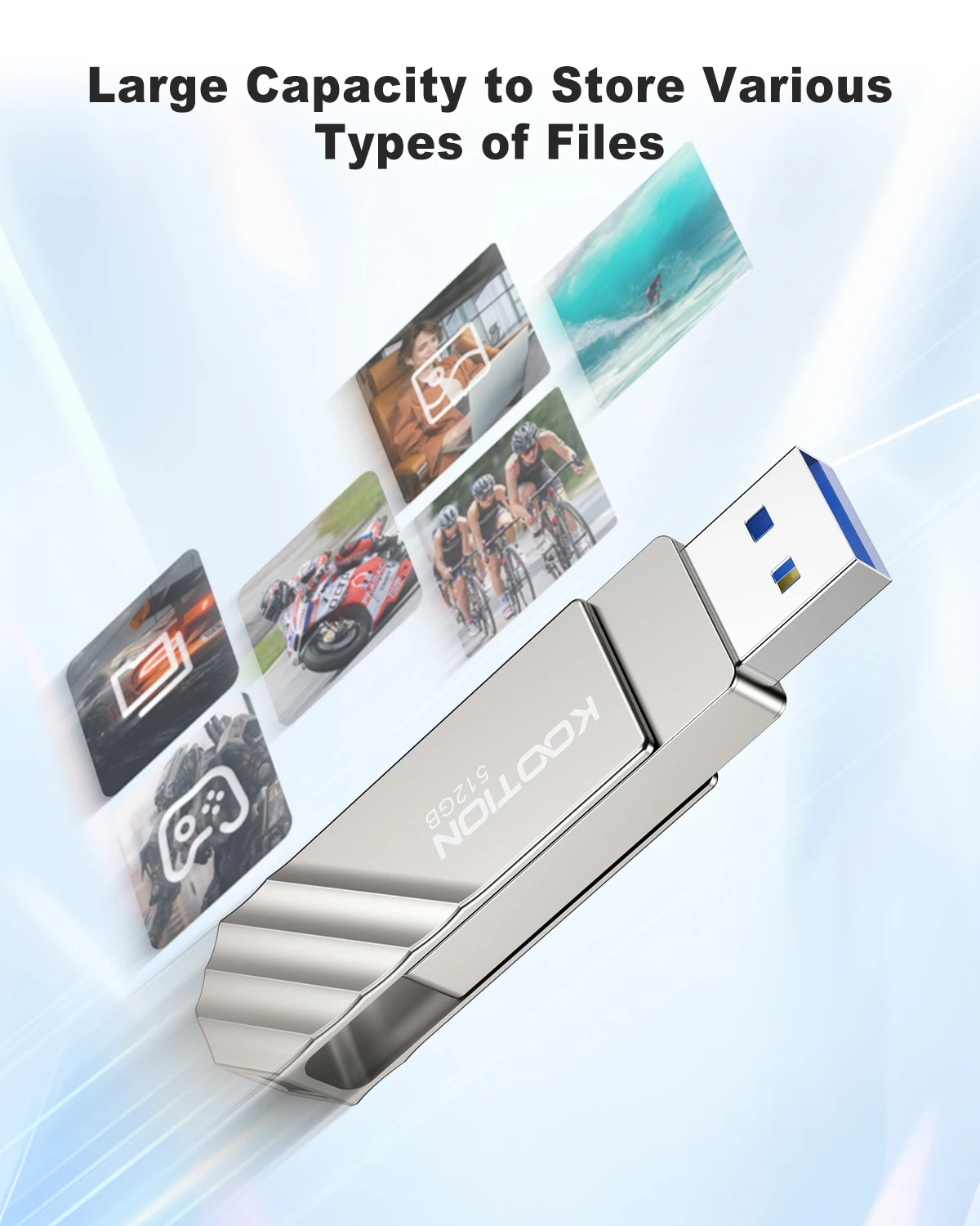 KOOTION U600 Solid State Pen Drive USB3.2 Gen 2 Type C Flash Drive 512GB 256GB 128GB Pendrive USB Stick for PC Smartphone Tablet
