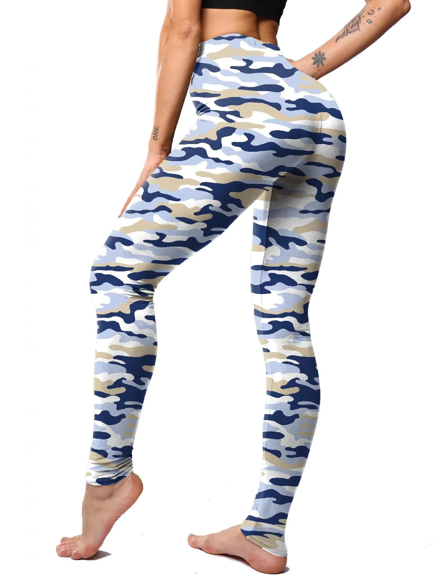 WI Yogahose Damen Neunteilige bedruckte Basisschichthose Dünne Milchseidenstoff Damen Faion Frühlings-Herbsthose