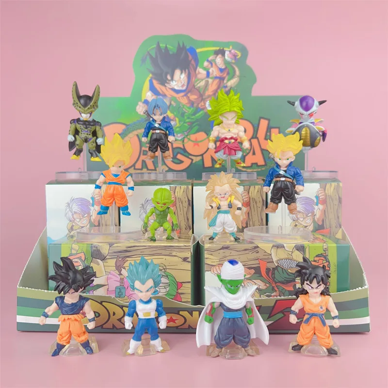 6-14Psc/Set Dragon Ball Figures Blind Box Toy Super Saiyan Goku Vegeta Keychain Anime PVC Collection Model Toys For Kids Gifts