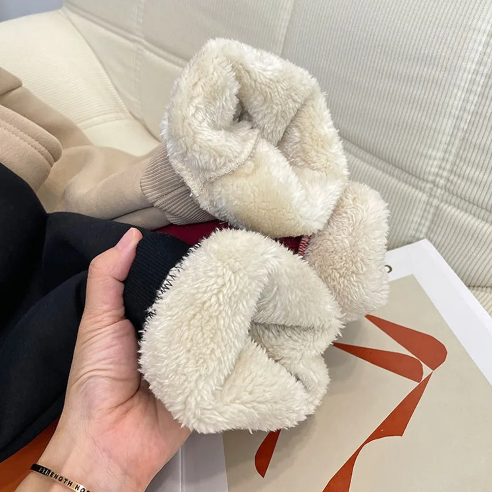 Thickened sweater fleece hooded lambskin hoodie for women in autumn and winter new loose and warm long sleeved coat