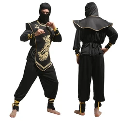 Halloween Man Adult Black Ninja Costumes Carnival Party Dragon Hokkaido Samurai Suit Japanese Ninja Costume