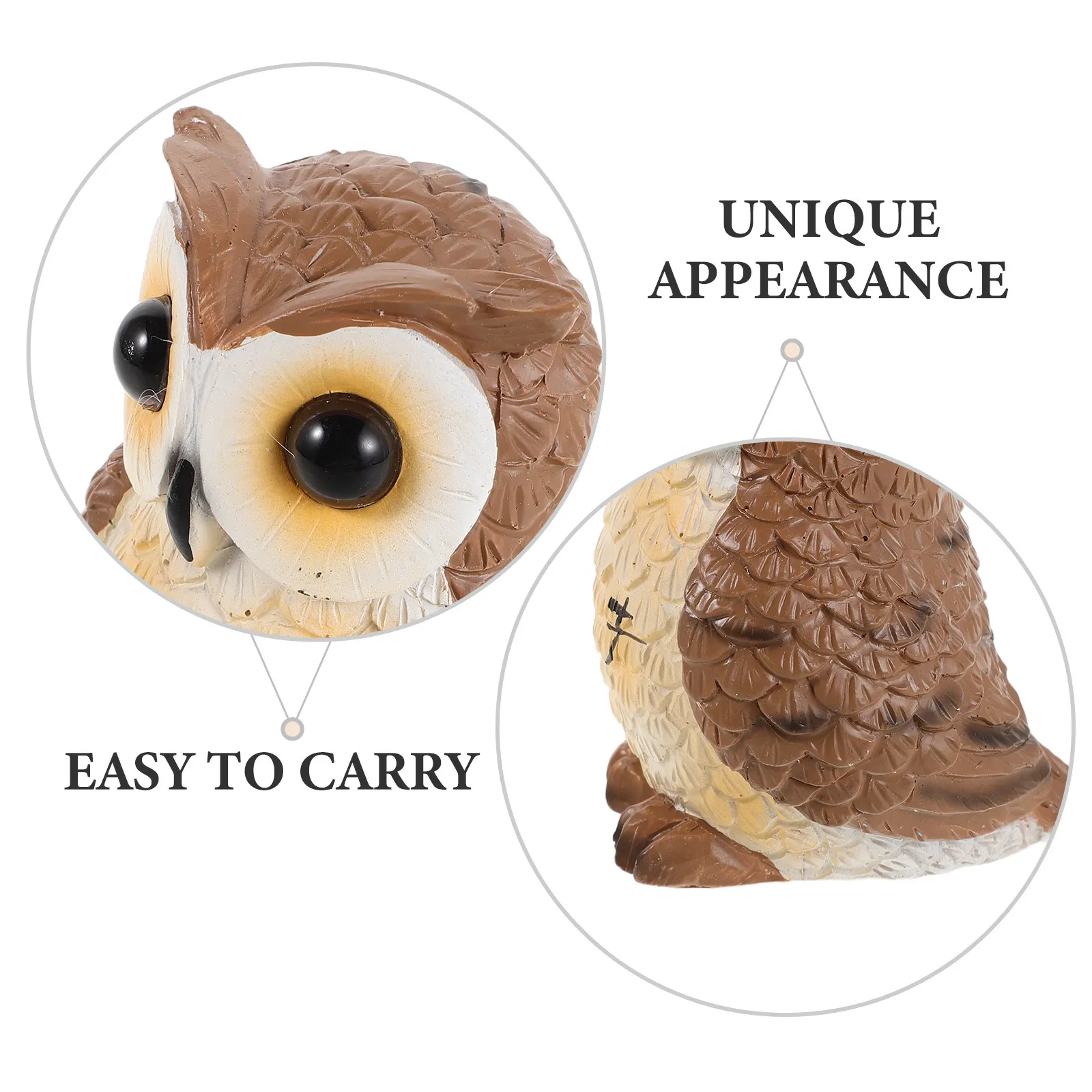 Weatherproof Resin Owl Statue Realistic Bookshelf Garden Sculpture Outdoor Indoor Porch Patio Lawn Yard Living Room Office Desk view 3