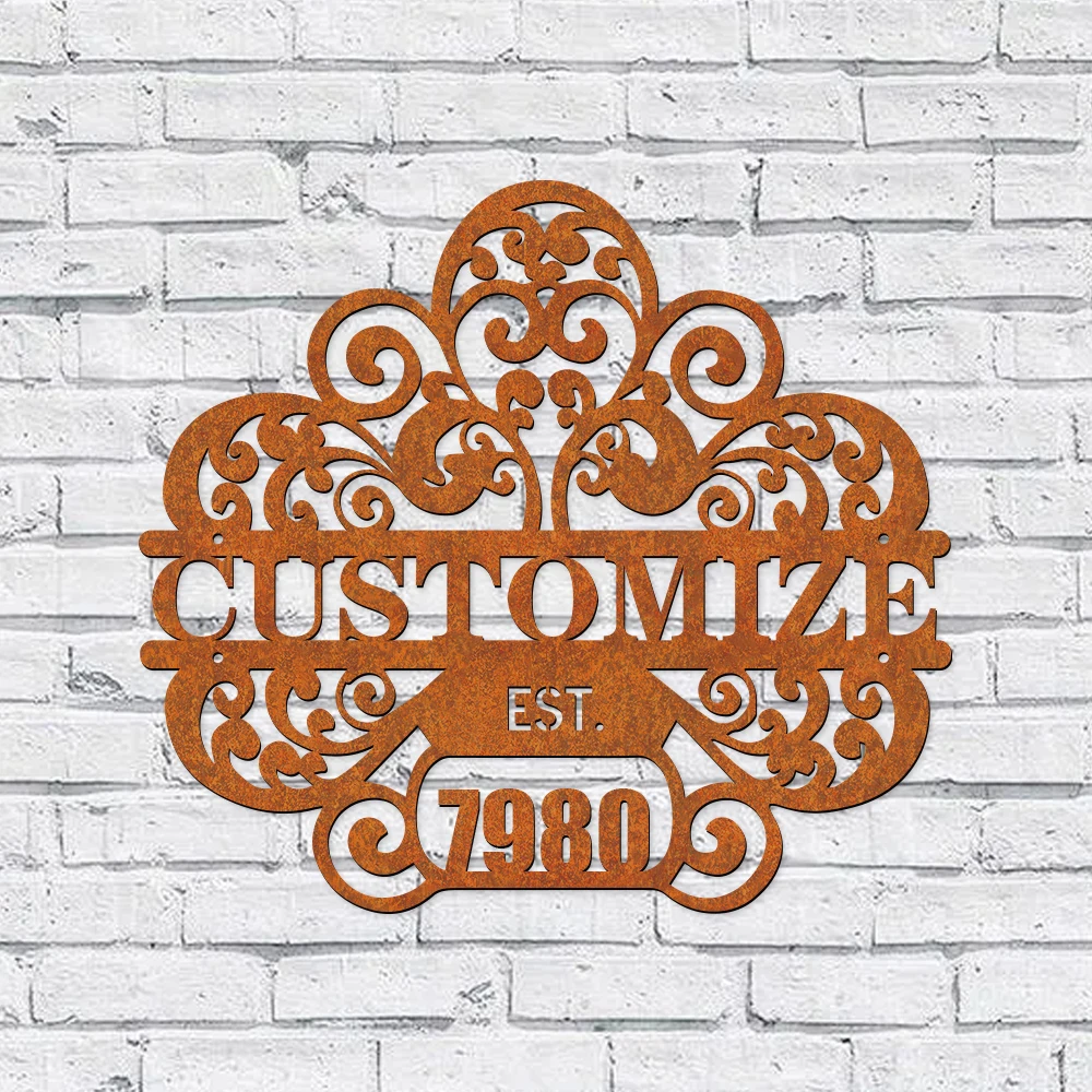 1pc Patterned door signs Diy Custom Name Metal Wall Signs Iron Plate Signs For Wall Decor