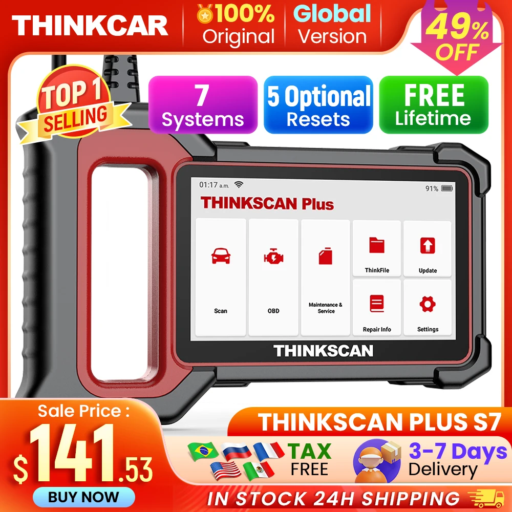 THINKCAR Thinkscan Plus S7 S6 S4 Obd2 Scanner Car Diagnostic Tools Automotivo Scanner Auto Diagnosis Tool Code Reader 28 Resets